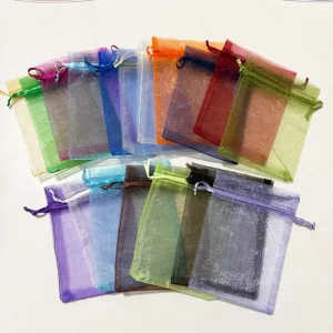 RTS Wholesale Organza Bags 7x9cm Small Gift Bag Drawstring Mesh Pouch Accept Custom Jewelry Earring Packaging for Wedding Favor1